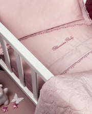 Blumarine Baby Completo Copripiumino 4Pz Culla/Carrozzina In Raso Di Cotone Baby Dettagli
