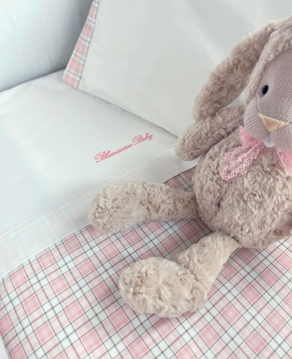 Blumarine Baby Completo Copripiumino Lettino Con Paracolpi In Percalle Di Cotone British