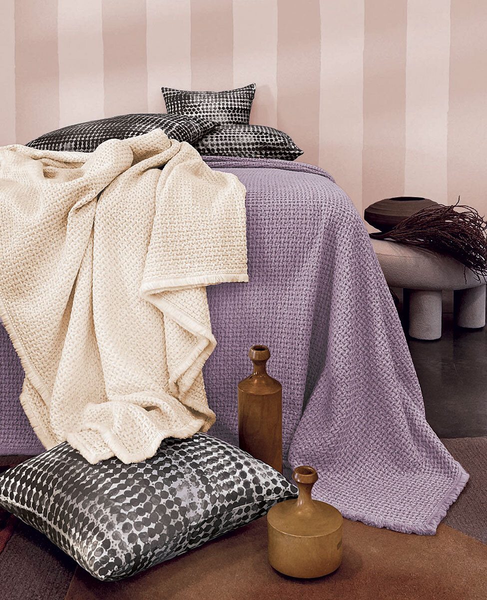 Svad Dondi Copriletto Matrimoniale Liscio In Cotone Jacquard Cancun