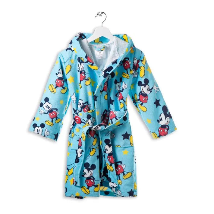 Caleffi Accappatoio Con Cappuccio In Spugna Di Cotone Mickey Star