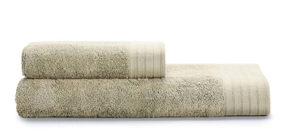 Guzzini Set Asciugamani 1+1 In Spugna Di Cotone E Lyocell Botanical