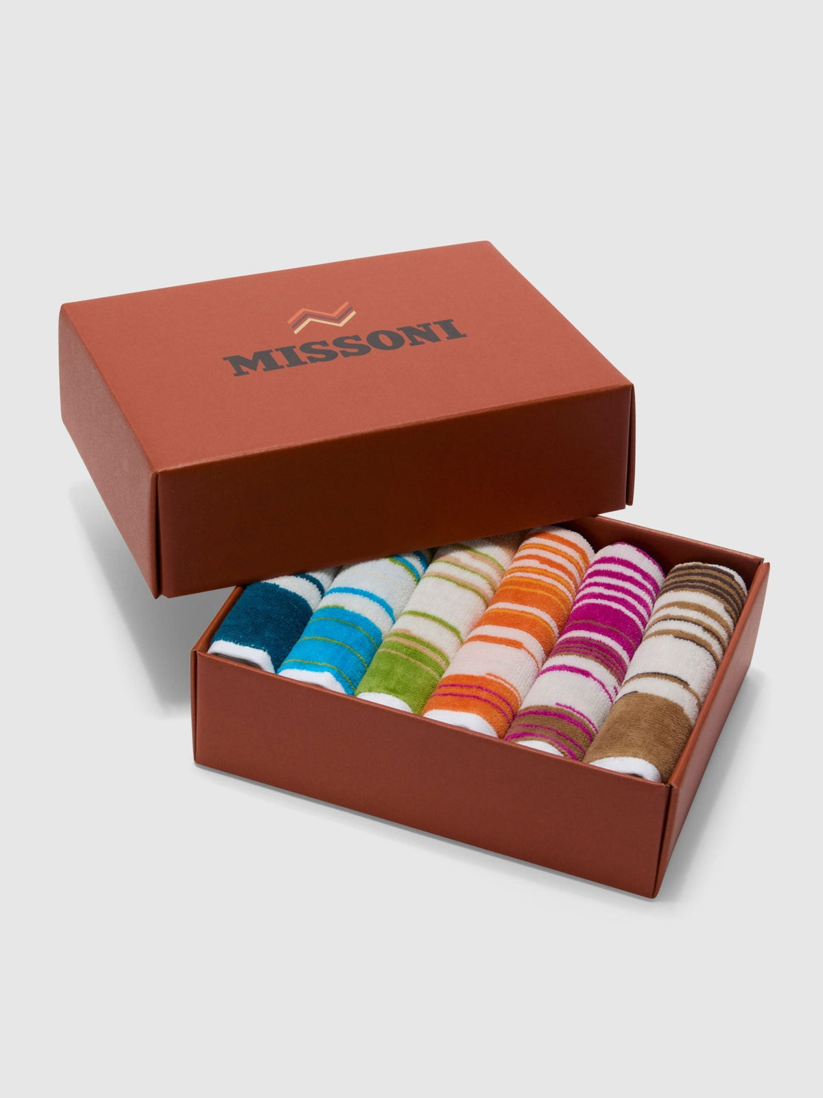 Missoni Home Scatola 6 Lavette In Spugna Velour Fiammetta