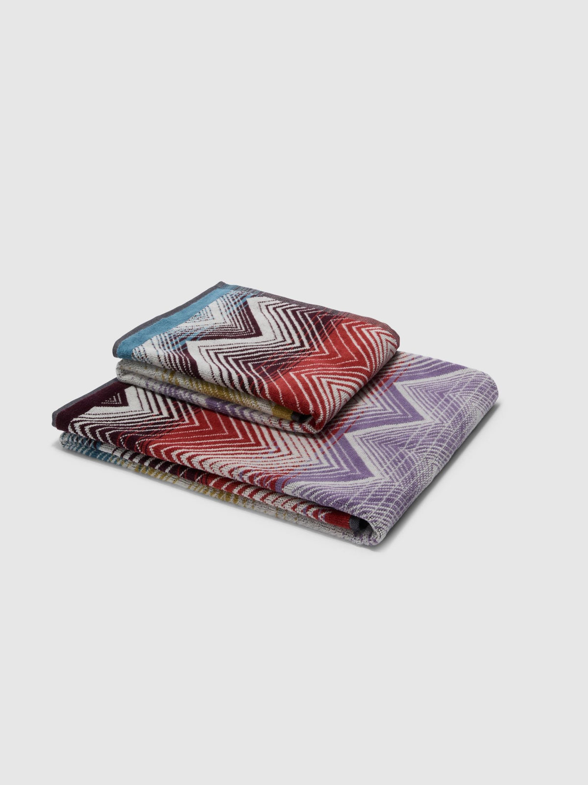 Missoni Home Set Asciugamani 1+1 In Spugna Di Cotone Velour Marea