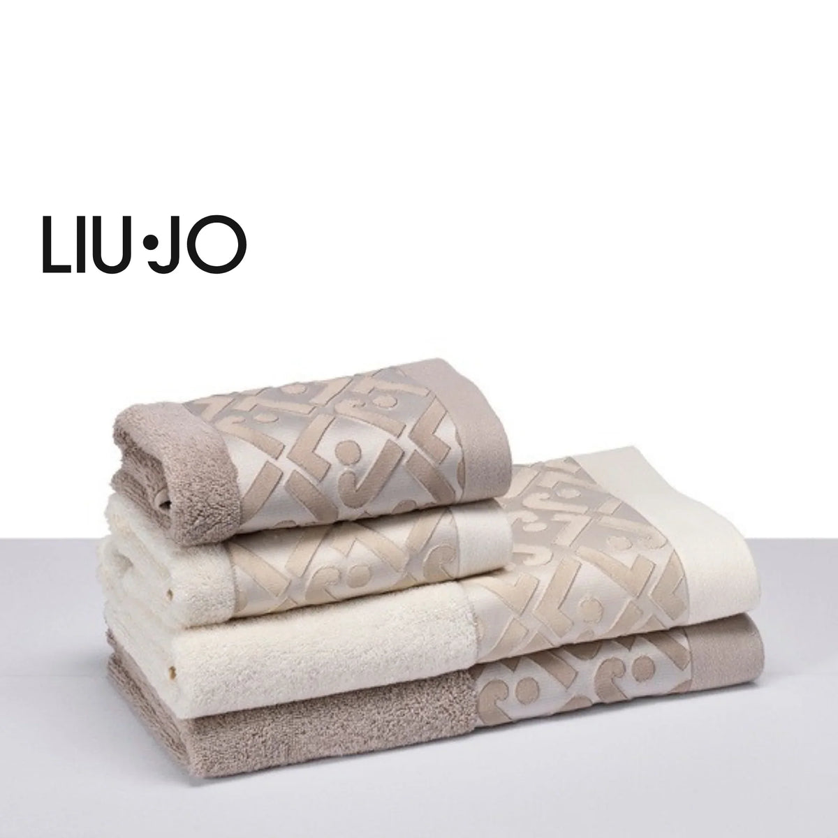 Liu Jo Set Asciugamani 1+1 In Spugna Di Cotone Con Bordo Logato New Liu Jo