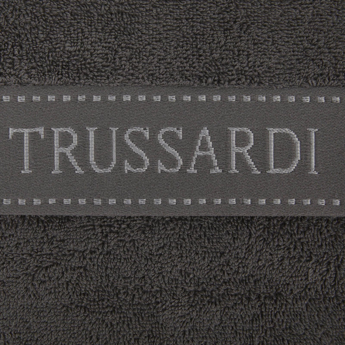 Trussardi Set Asciugamani 1+1 In Spugna Di Cotone Ribbon