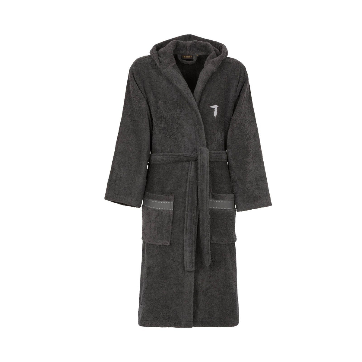 Trussardi Accappatoio Con Cappuccio In Spugna Di Cotone Ribbon