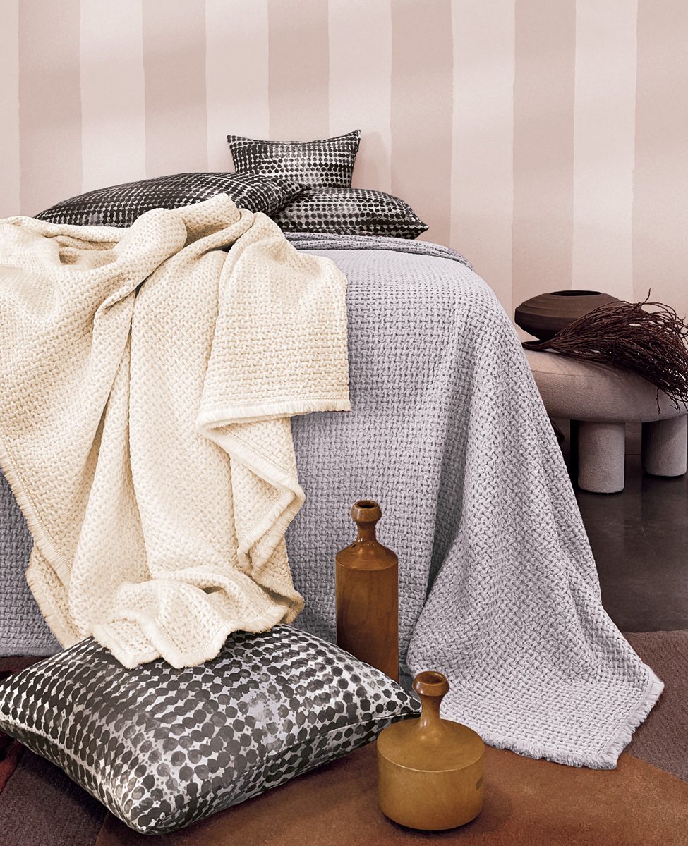 Svad Dondi Copriletto Matrimoniale Liscio In Cotone Jacquard Cancun
