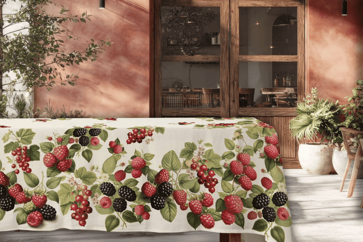 Tag House Artissima Tovaglia In Cotone Stampato 4019 Lamponi