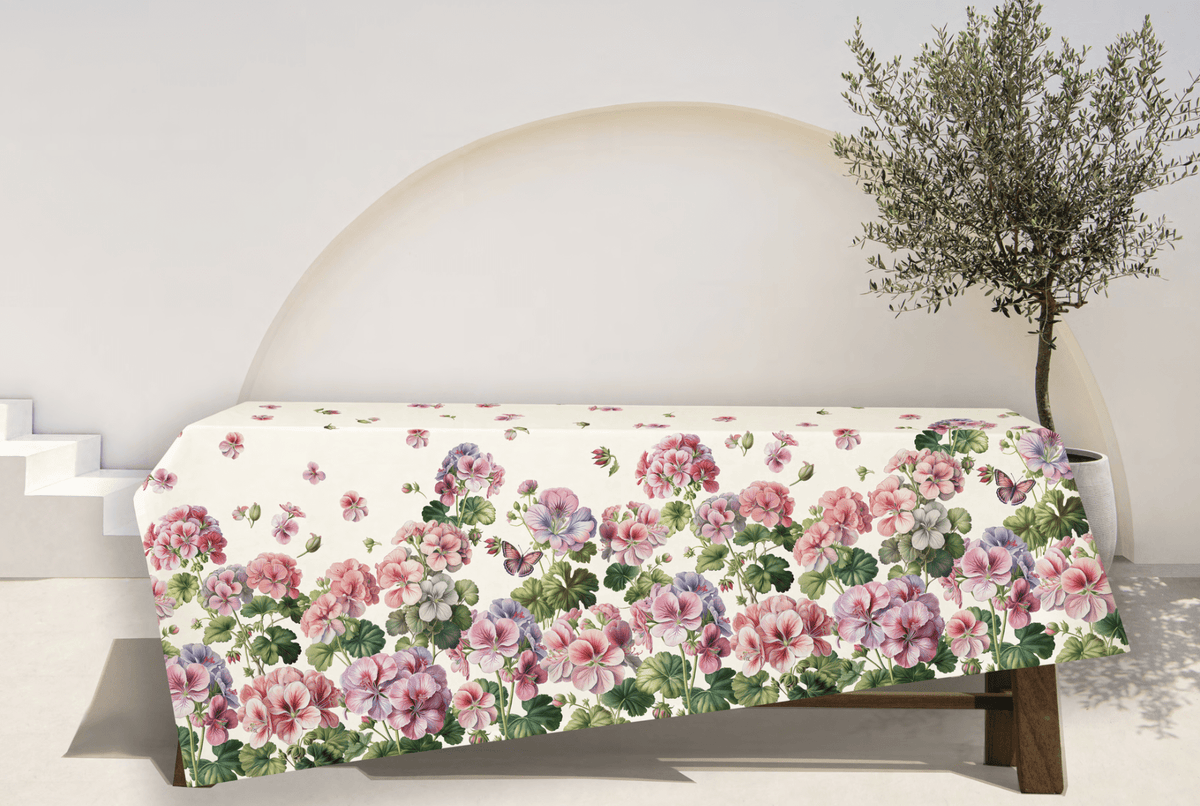 Tag House Design Tovaglia In Puro Cotone Stampato Petali