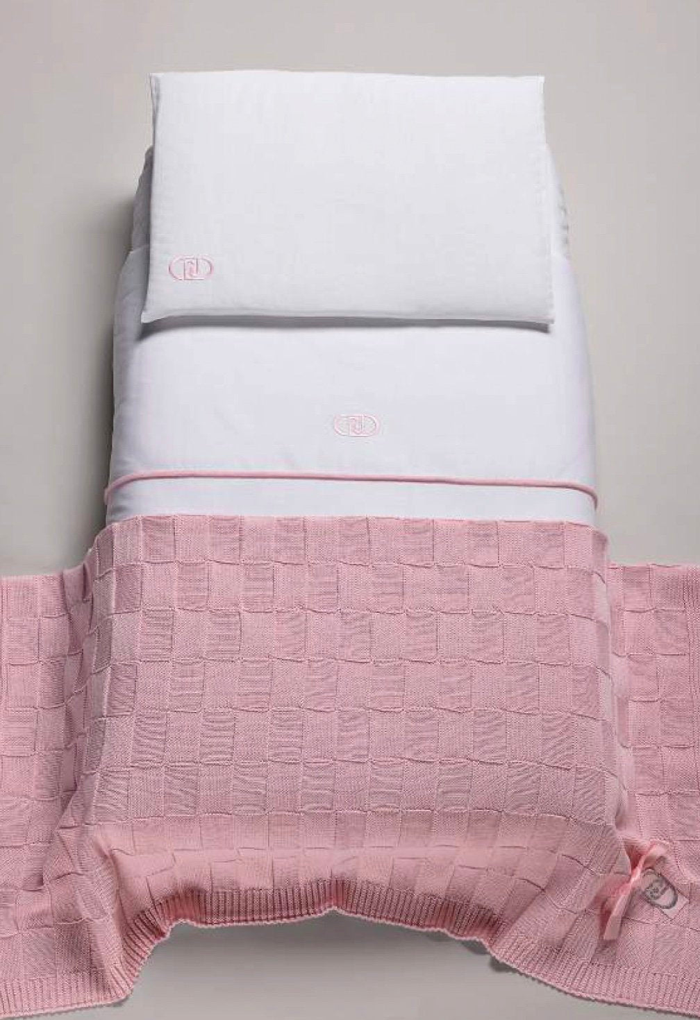 Liu Jo Baby Completo Copripiumino Culla/Carrozzina In Cotone Cordino Bl591B