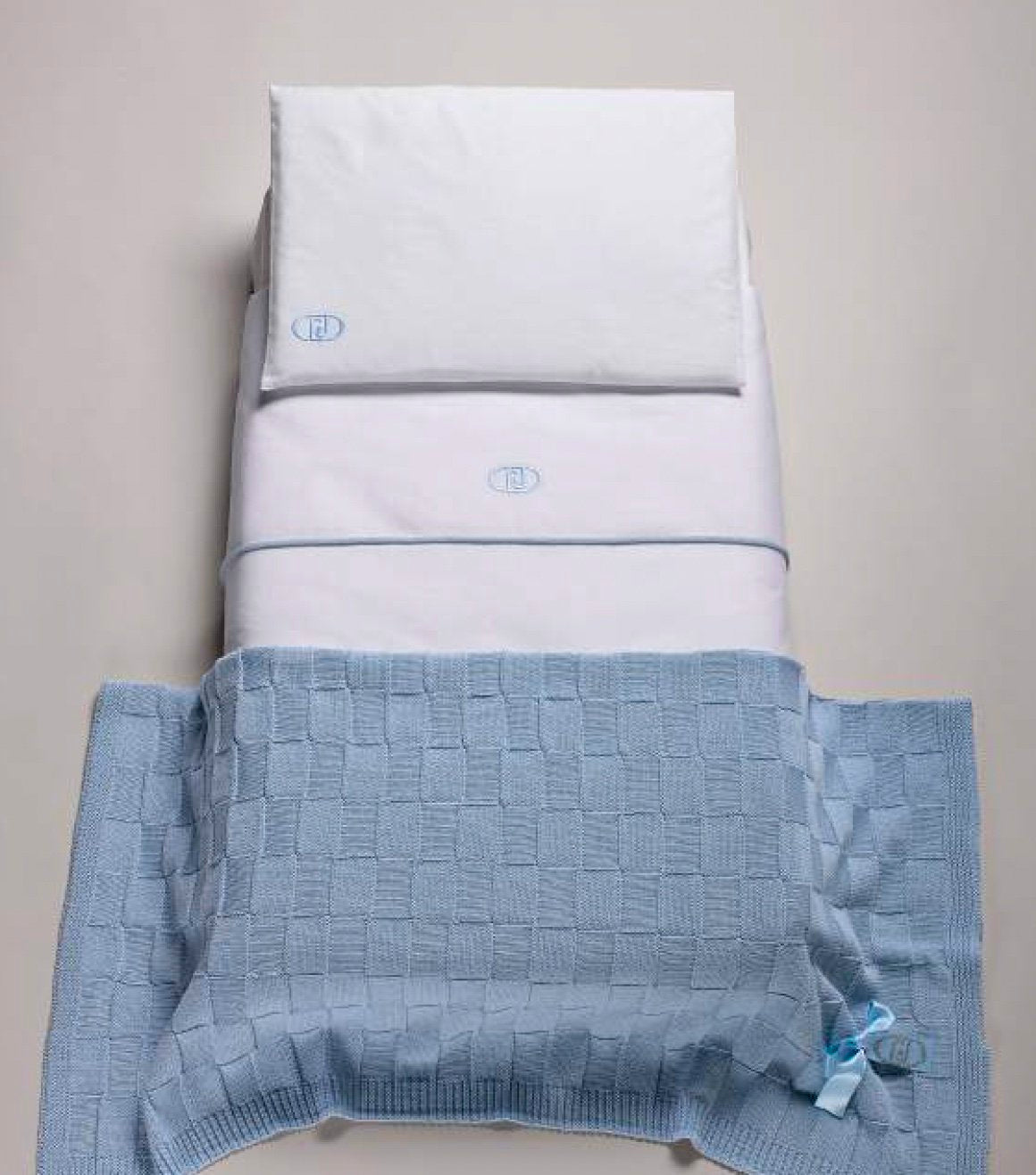 Liu Jo Baby Completo Copripiumino Culla/Carrozzina In Cotone Cordino Bl591B