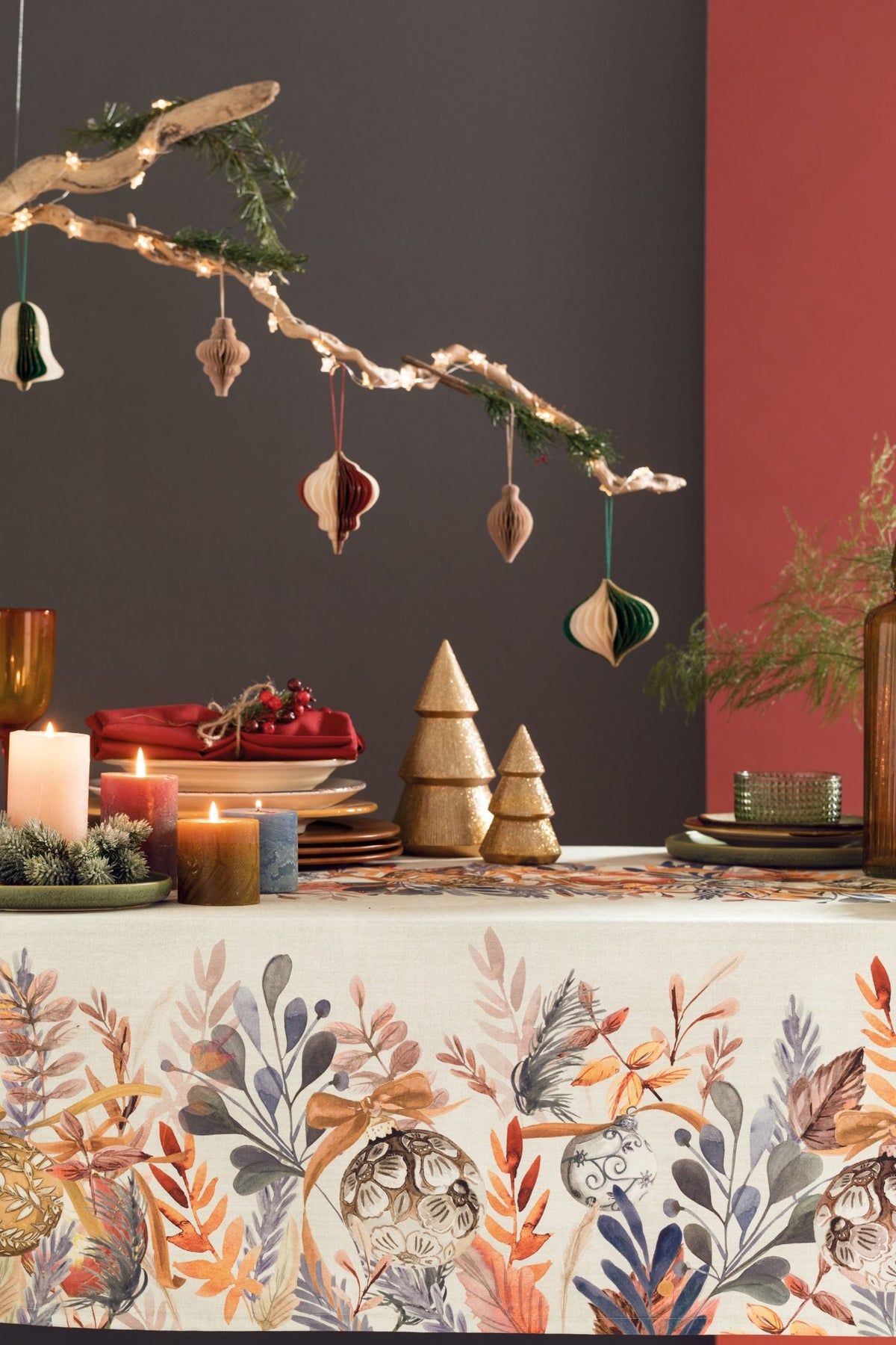 Riviera Tovaglia Natalizia E/O Runner In Cotone Con Trattamento Idrorepellente Holly