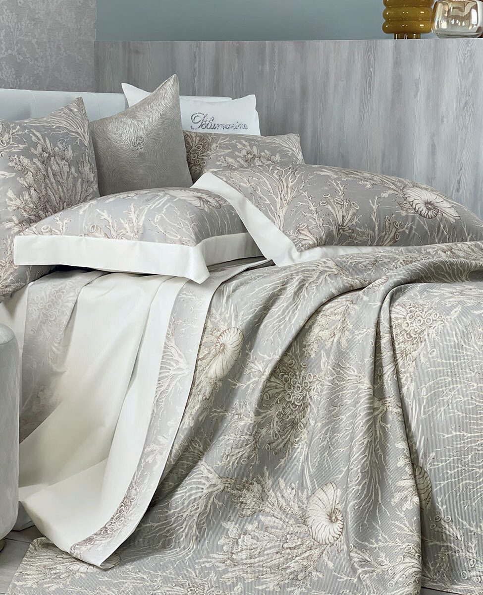 Blumarine Copriletto Liscio Matrimoniale In Piquè Stampato Sailor