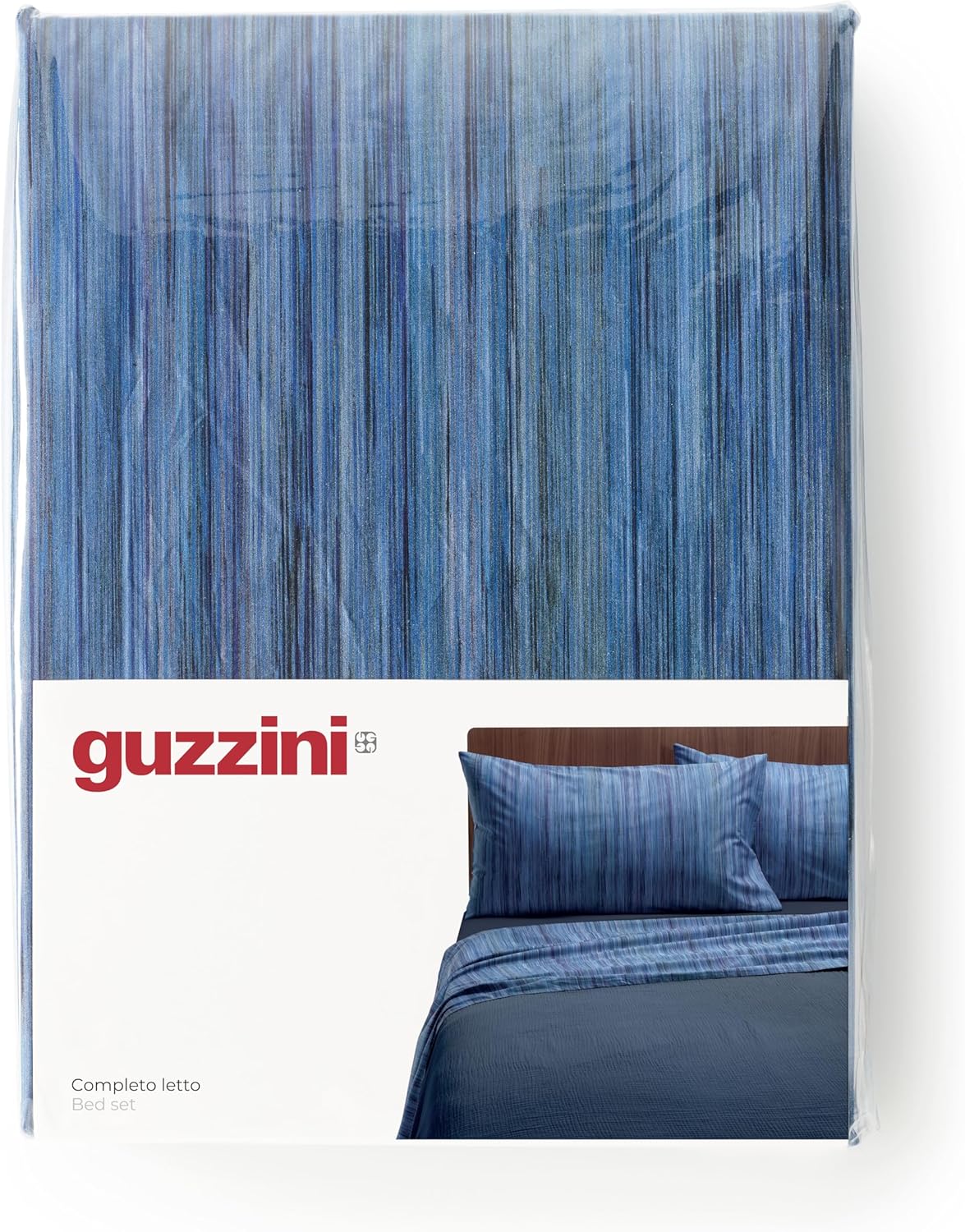 Guzzini Completo Lenzuola Matrimoniale In Percalle Di Cotone Stampato Righe