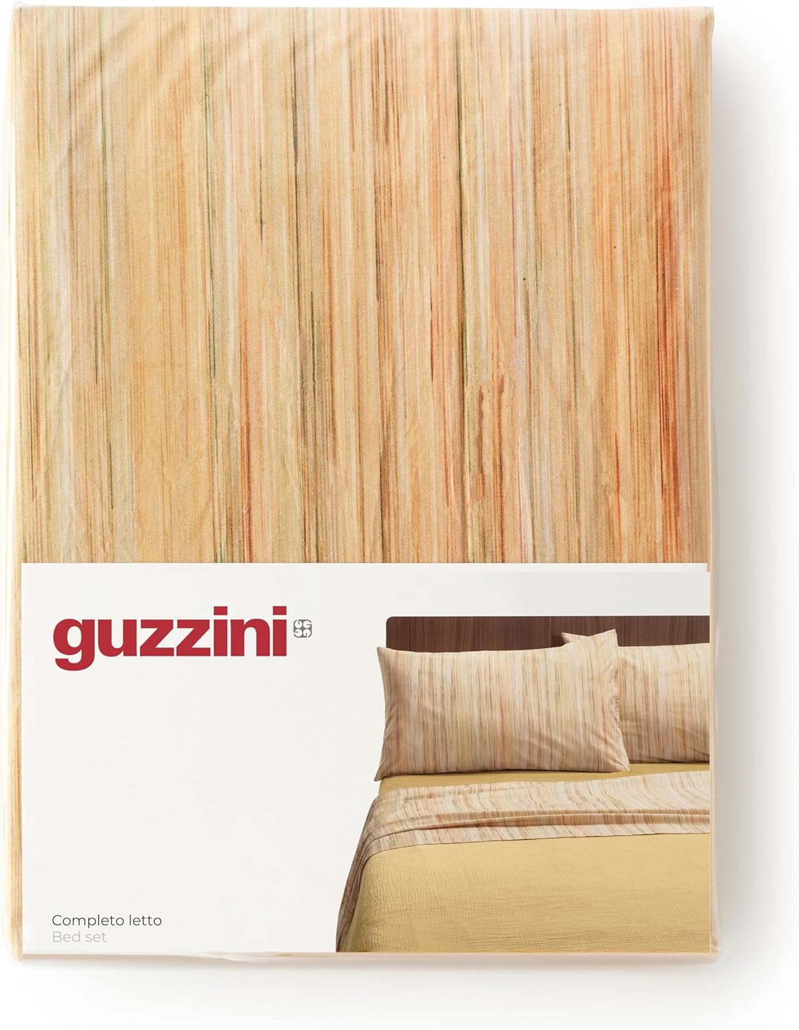 Guzzini Completo Lenzuola Matrimoniale In Percalle Di Cotone Stampato Righe