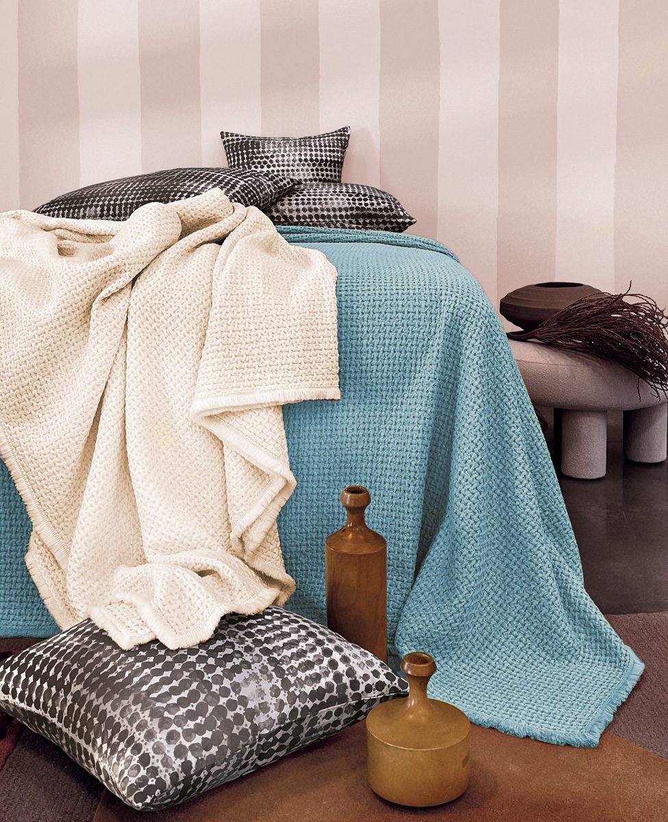 Svad Dondi Copriletto Matrimoniale Liscio In Cotone Jacquard Cancun
