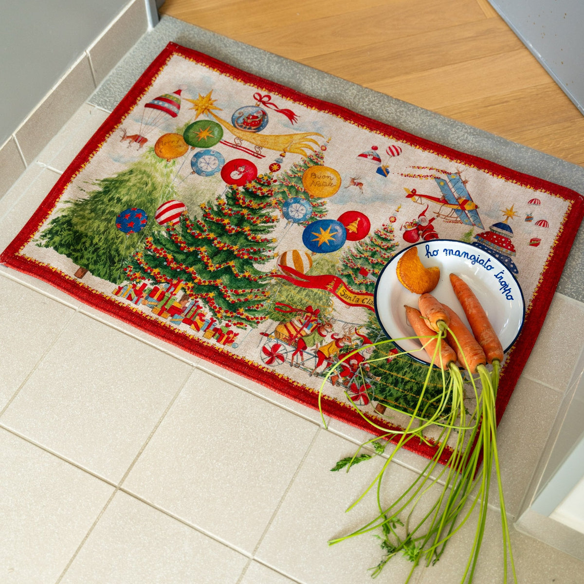 Tessitura Toscana Telerie Tappeto Tiptapp Natalizio Air Christmas