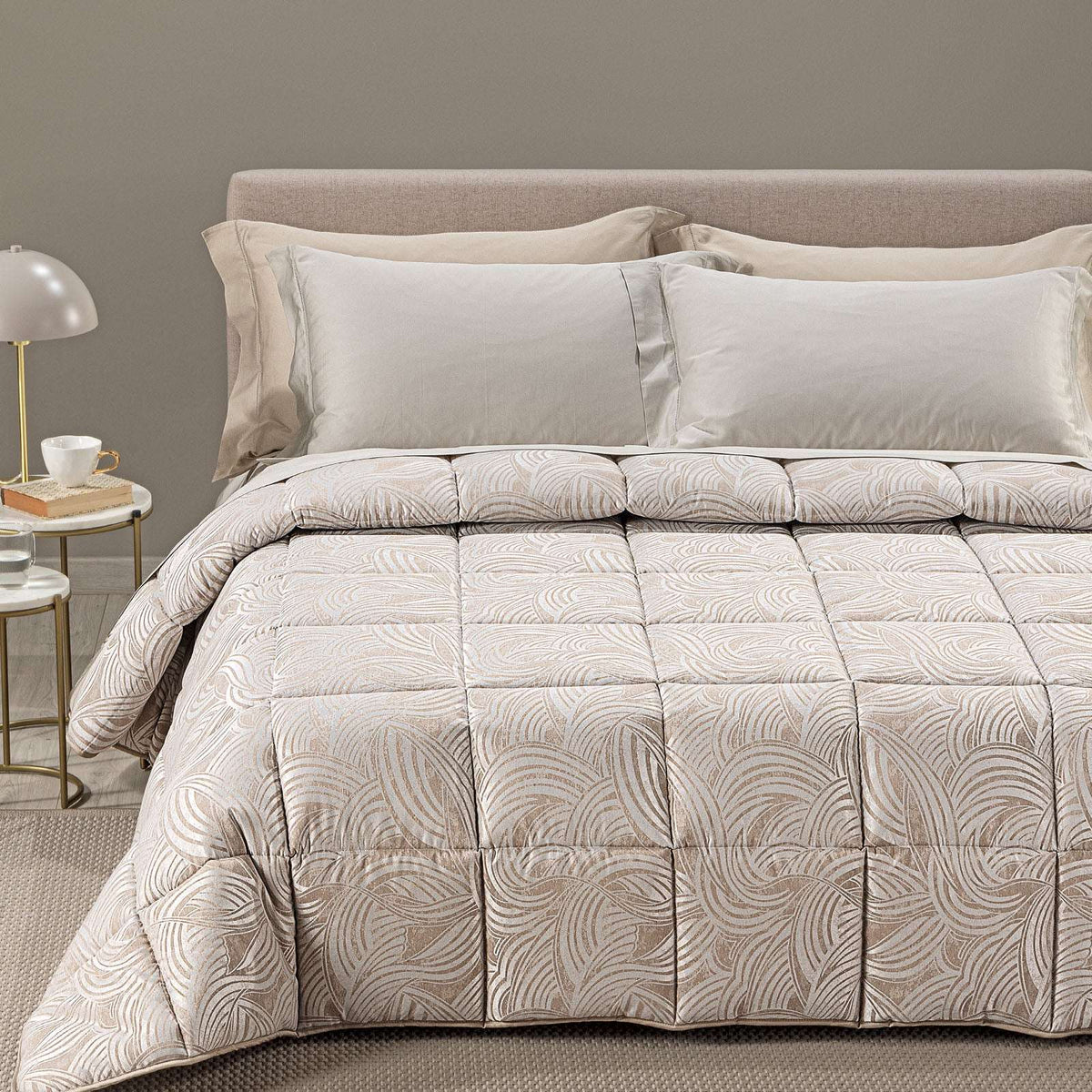 Caleffi Trapunta Matrimoniale In Raso Jacquard Apollo