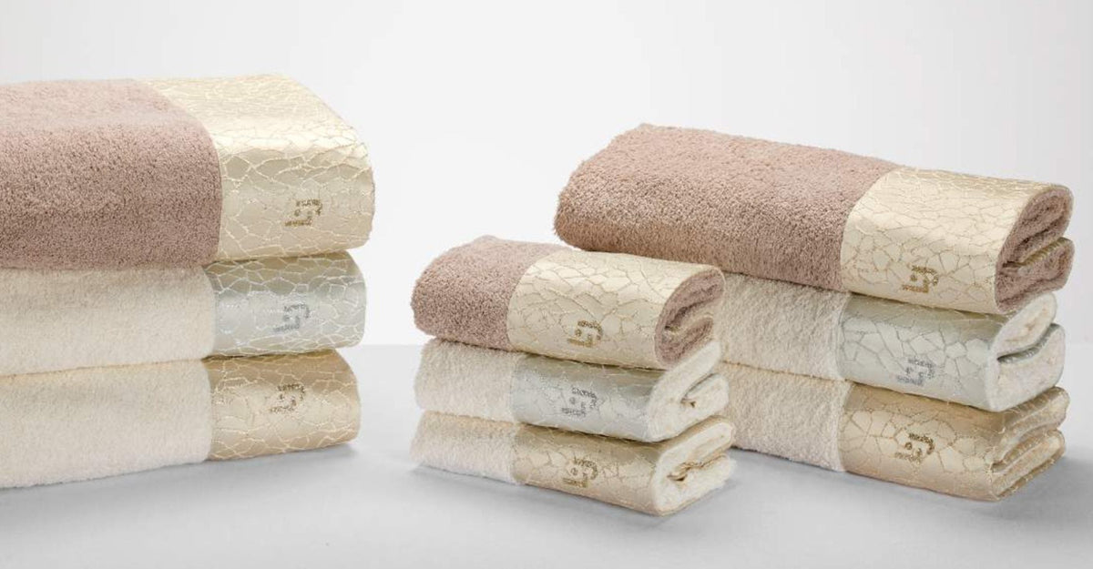 Liu Jo Set Asciugamani 1+1 In Spugna Di Cotone Con Bordo Rete Lurex