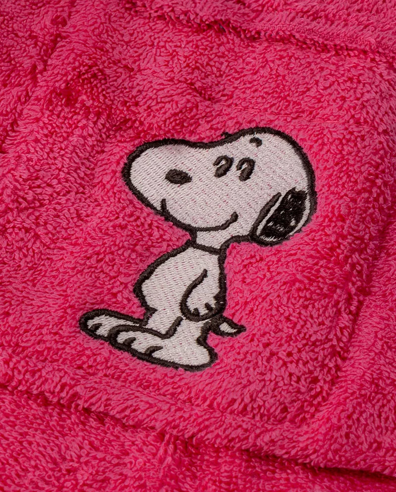 Peanuts Accappatoio Bambino Con Cappuccio Snoopy Fucsia