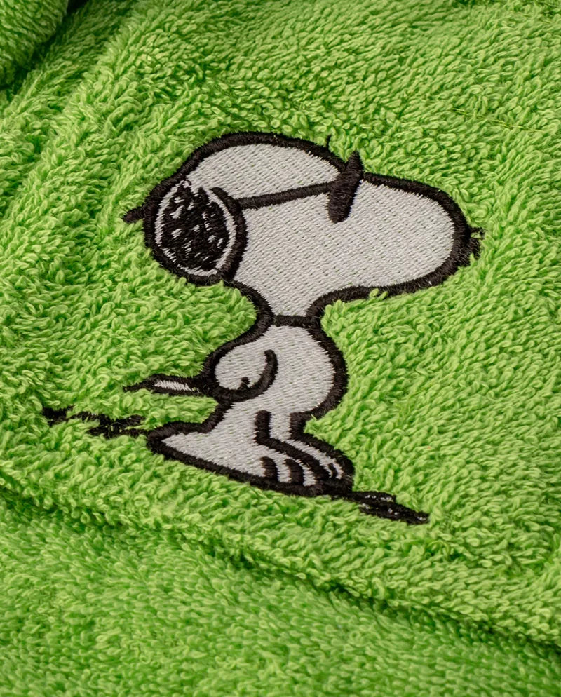 Peanuts Accappatoio Bambino Con Cappuccio Snoopy Verde