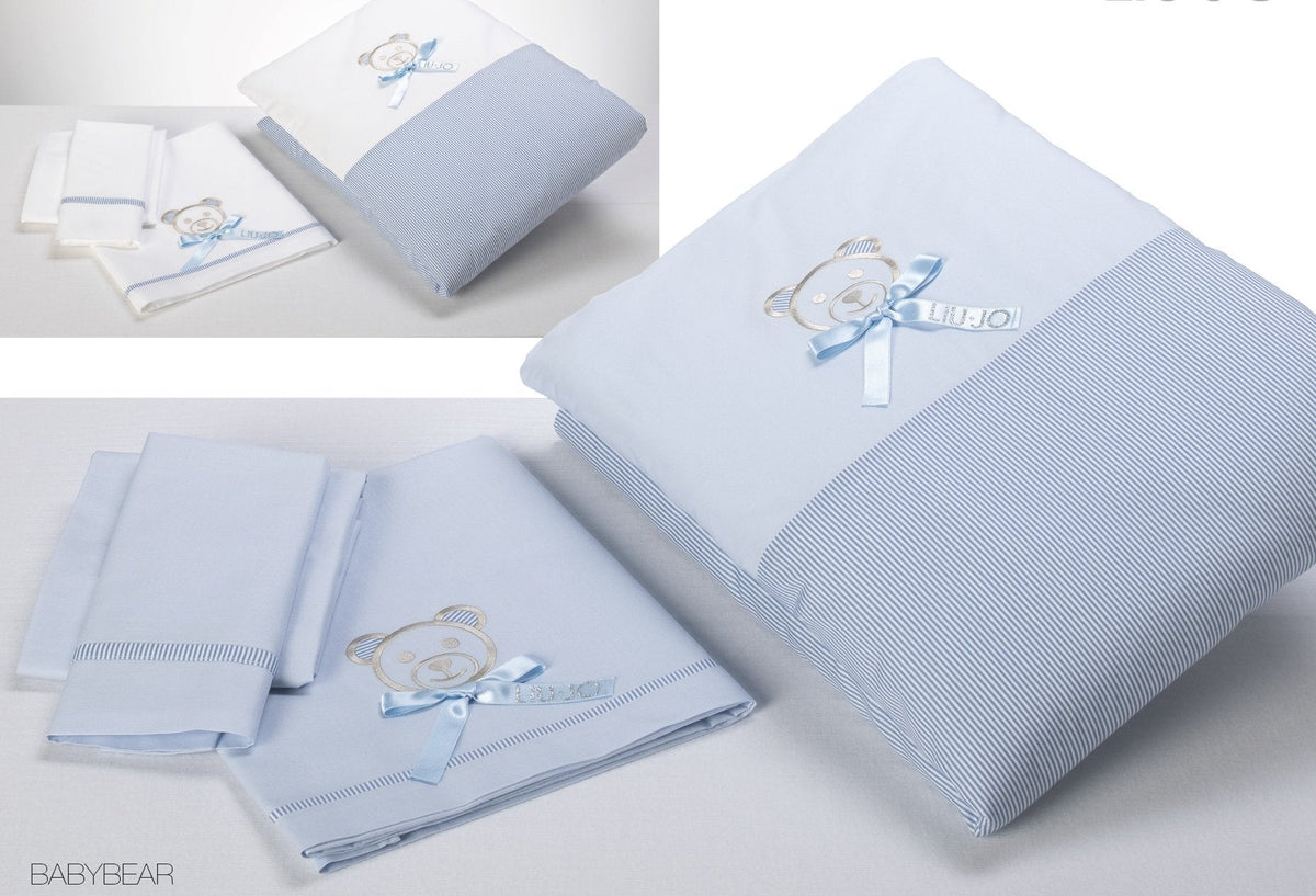 Liu Jo Baby Completo Lenzuola 3Pz Culla/Carrozzina In Puro Cotone Babywear Bl427C