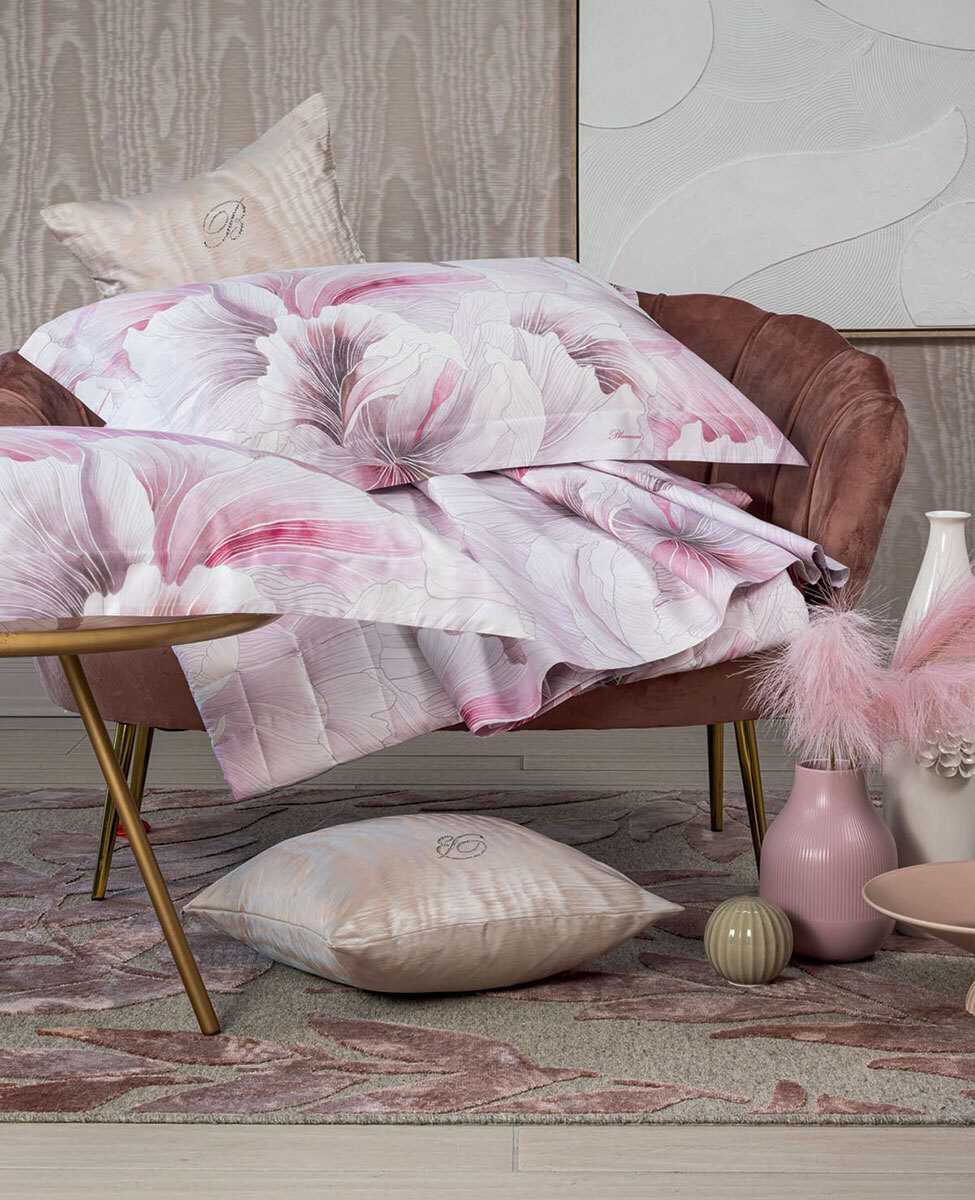 Blumarine Completo Lenzuola Matrimoniale In Raso Di Cotone Bella Di Notte