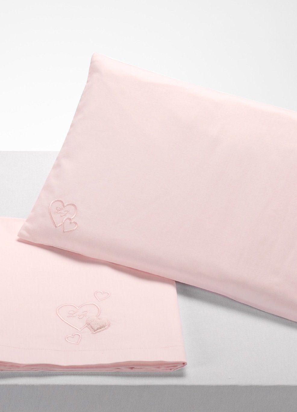 Liu Jo Baby Completo Lenzuolo 3 Pezzi In Cotone Con Ricamo Culla/Carrozzina Coeurs Lj Bl477C
