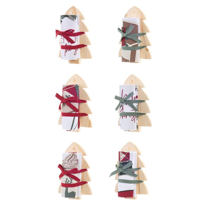 Nuvole Di Stoffa Tagliere Albero Con Strofinaccio Natalizio Christmas Is Coming