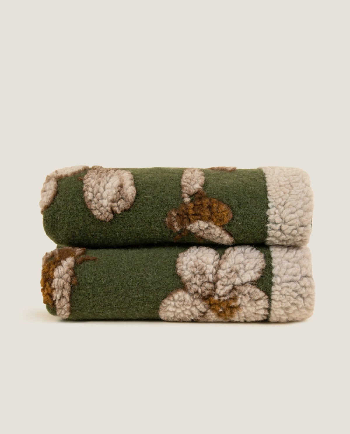 Frati Home Coperta Plaid In Lana Cotta Magnolia Verde