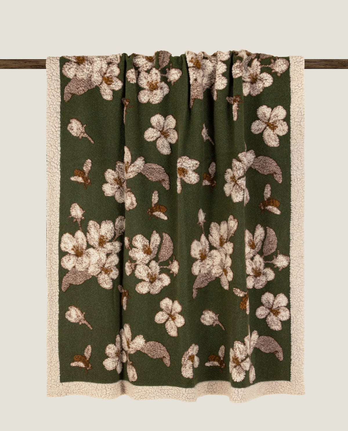 Frati Home Coperta Plaid In Lana Cotta Magnolia Verde