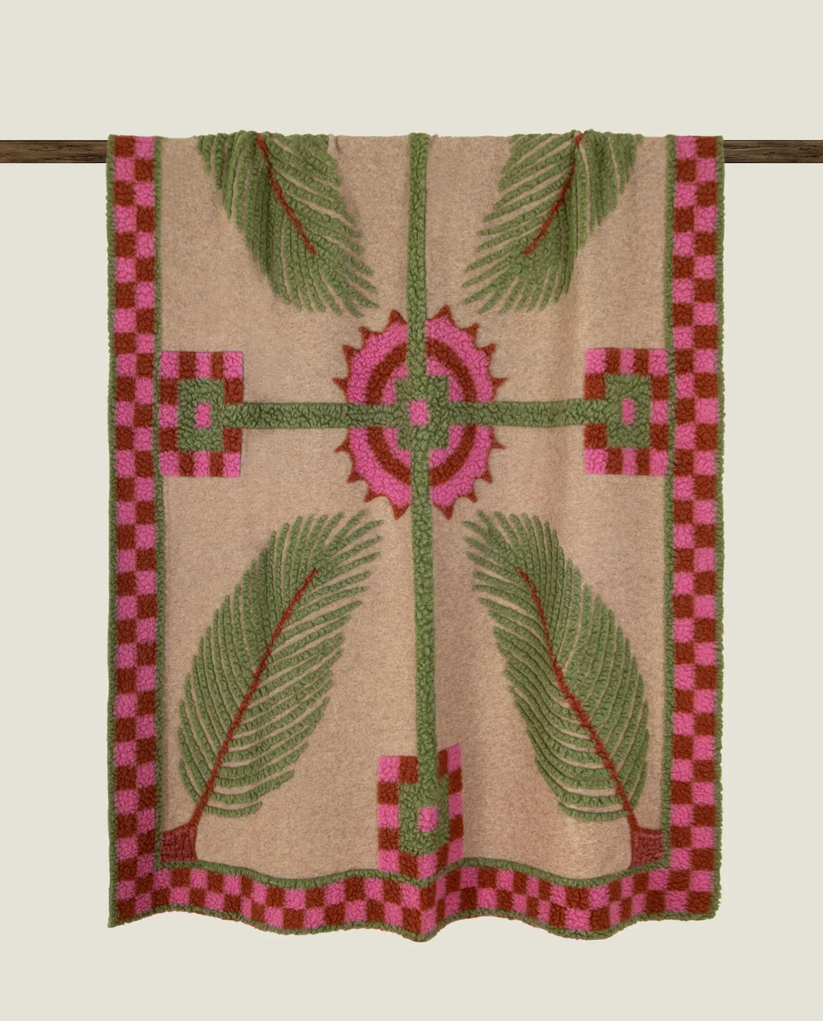 Frati Home Coperta Plaid In Lana Cotta Imperiale Beige