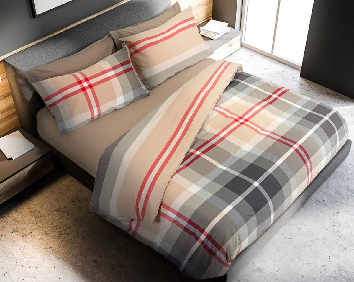 Daunex Parure Copripiumino Tinto In Filo Double Face Bolton