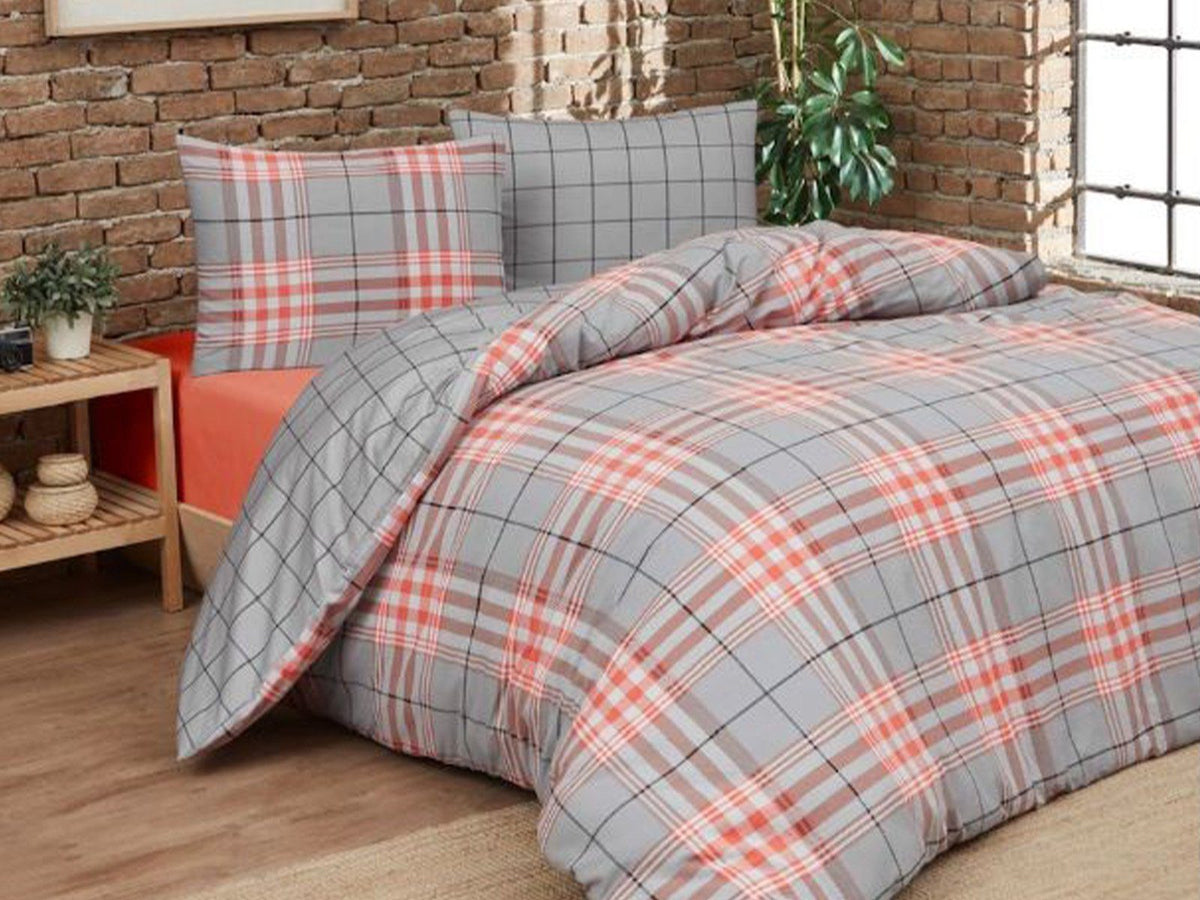 DAUNEX PARURE COPRIPIUMINO DOUBLE FACE IN COTONE STAMPATO BOSTON