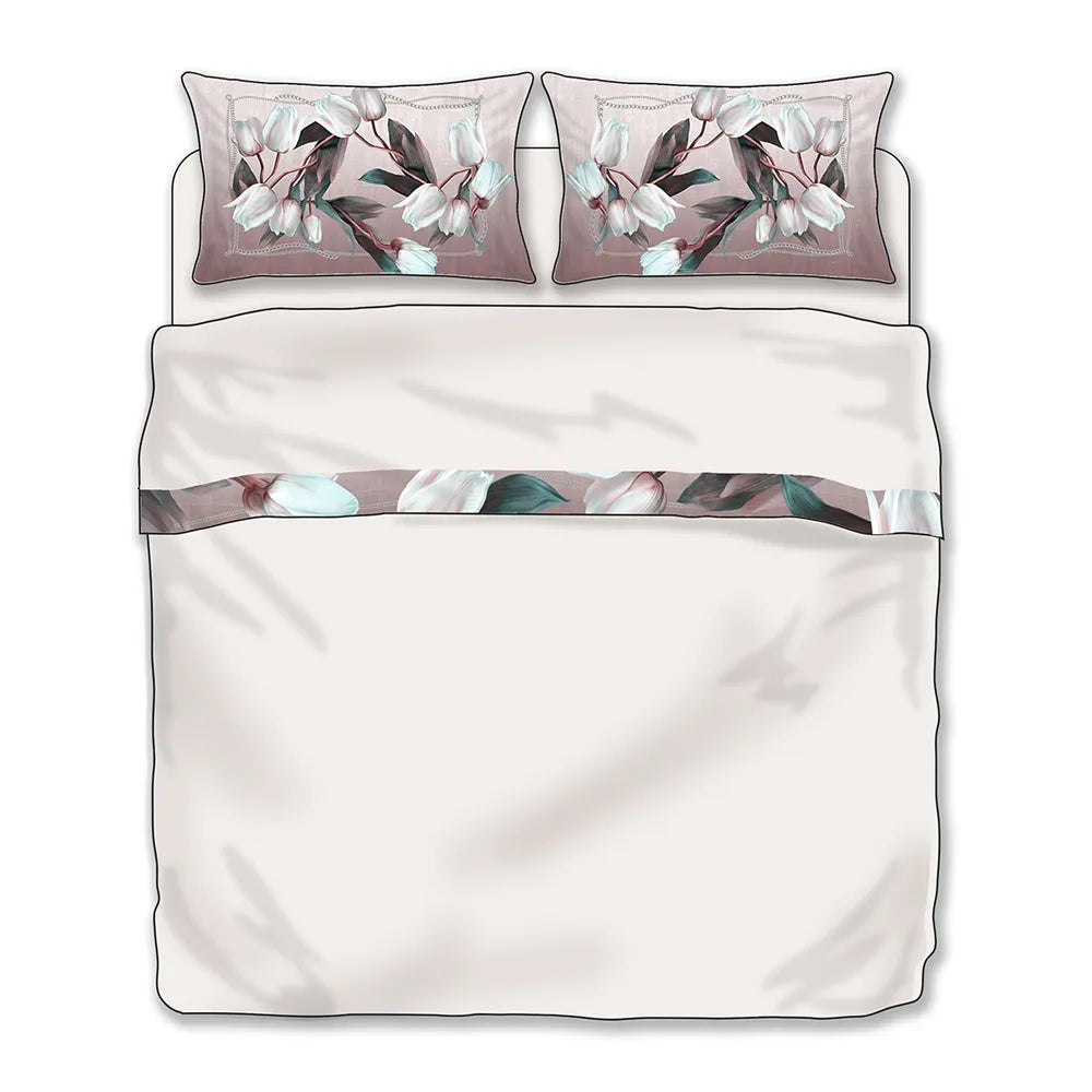 TESSITURA RANDI BLOOM COMPLETO LENZUOLA MATRIMONIALE CON BORDO FANTASIA BRONZE