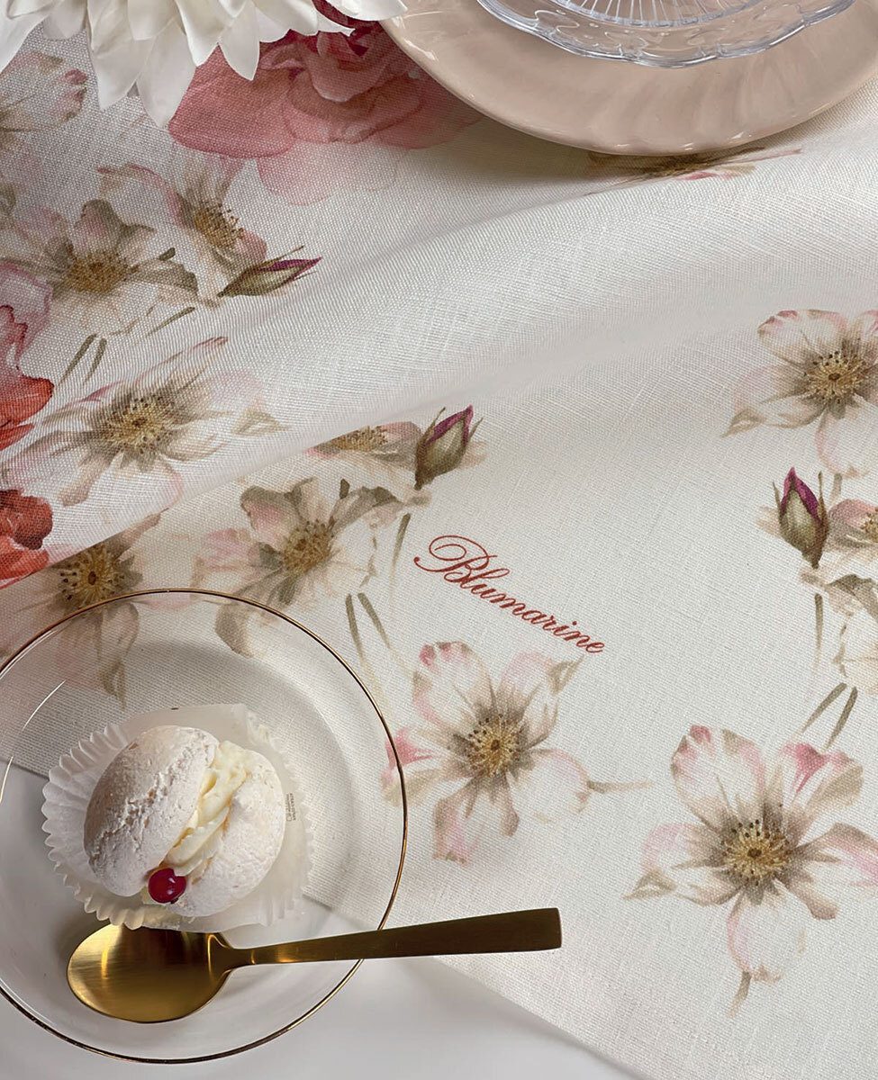 Blumarine Tovaglia In Lino Brook