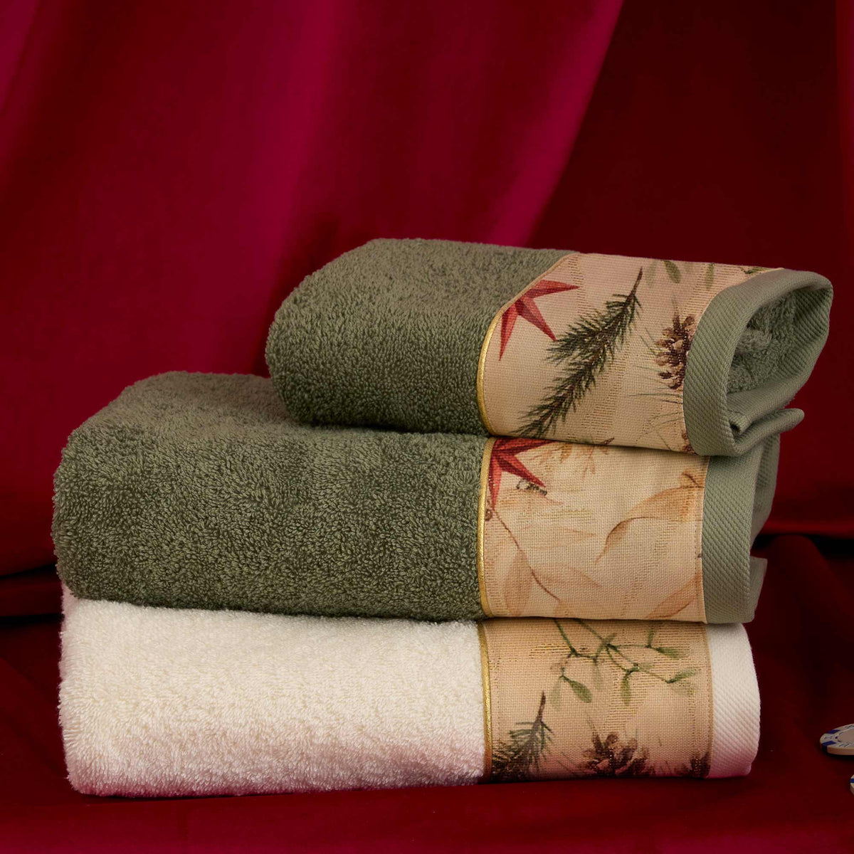 Biancoperla Set Asciugamani 1+1 In Spugna Di Cotone Claus