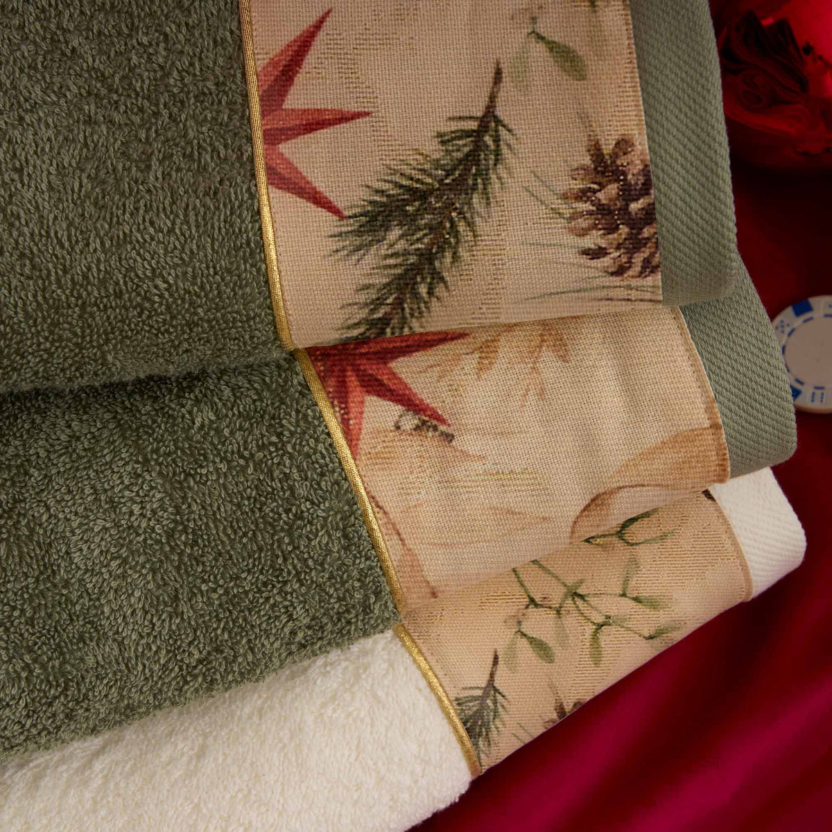 Biancoperla Set Asciugamani 1+1 In Spugna Di Cotone Claus