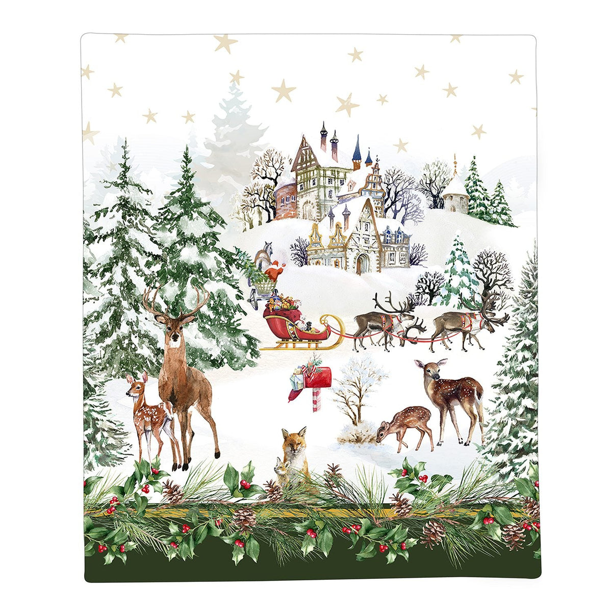 Casa Anversa Plaid In Velluto Stampato Christmas Village