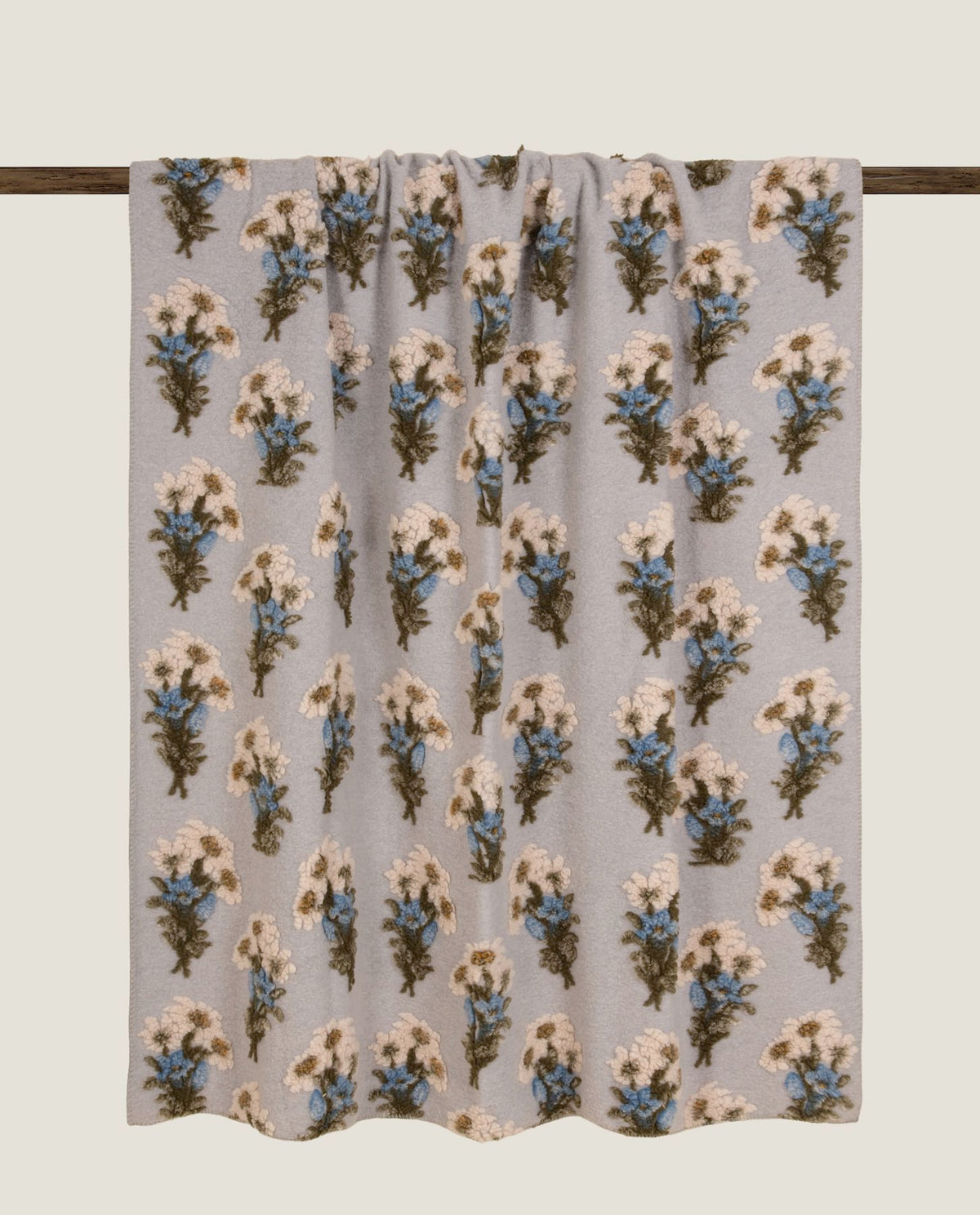 Frati Home Coperta Plaid In Mista Lana Cotta Bunch Of Flower