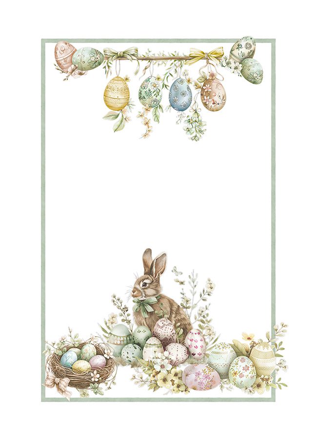 Tessitura Randi Strofinaccio Di Pasqua In Cotone Stampato Bunny