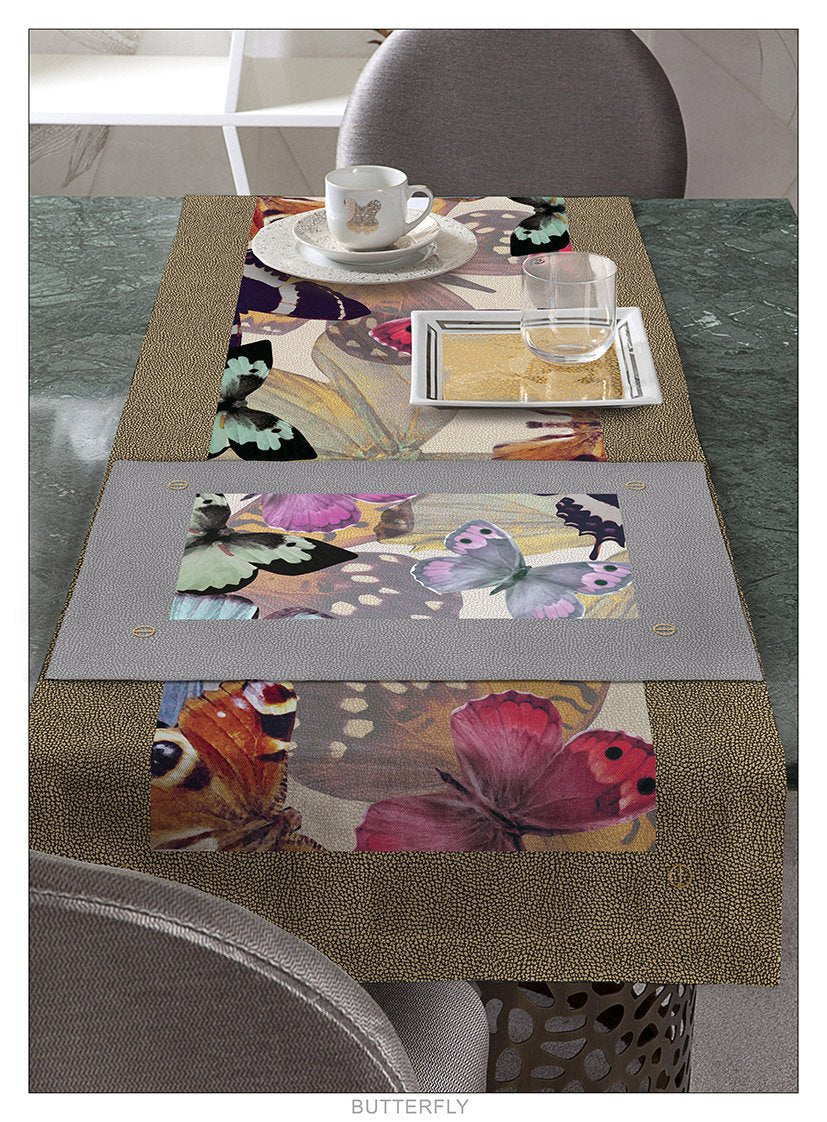 Borbonese Runner In Cotone Stampato Butterfly