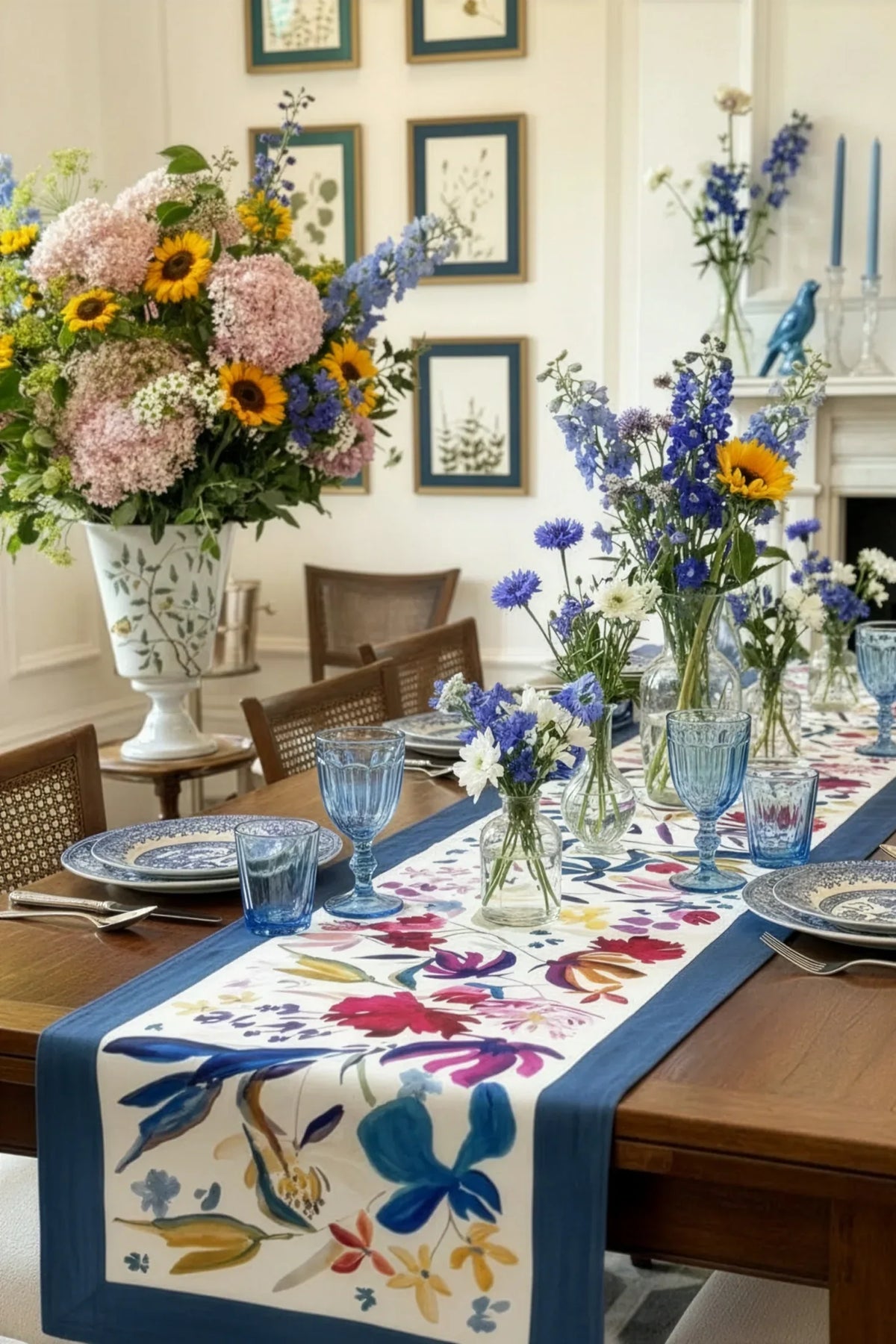 Napking Tovaglia E/O Runner In Lino Premium Bloom Art