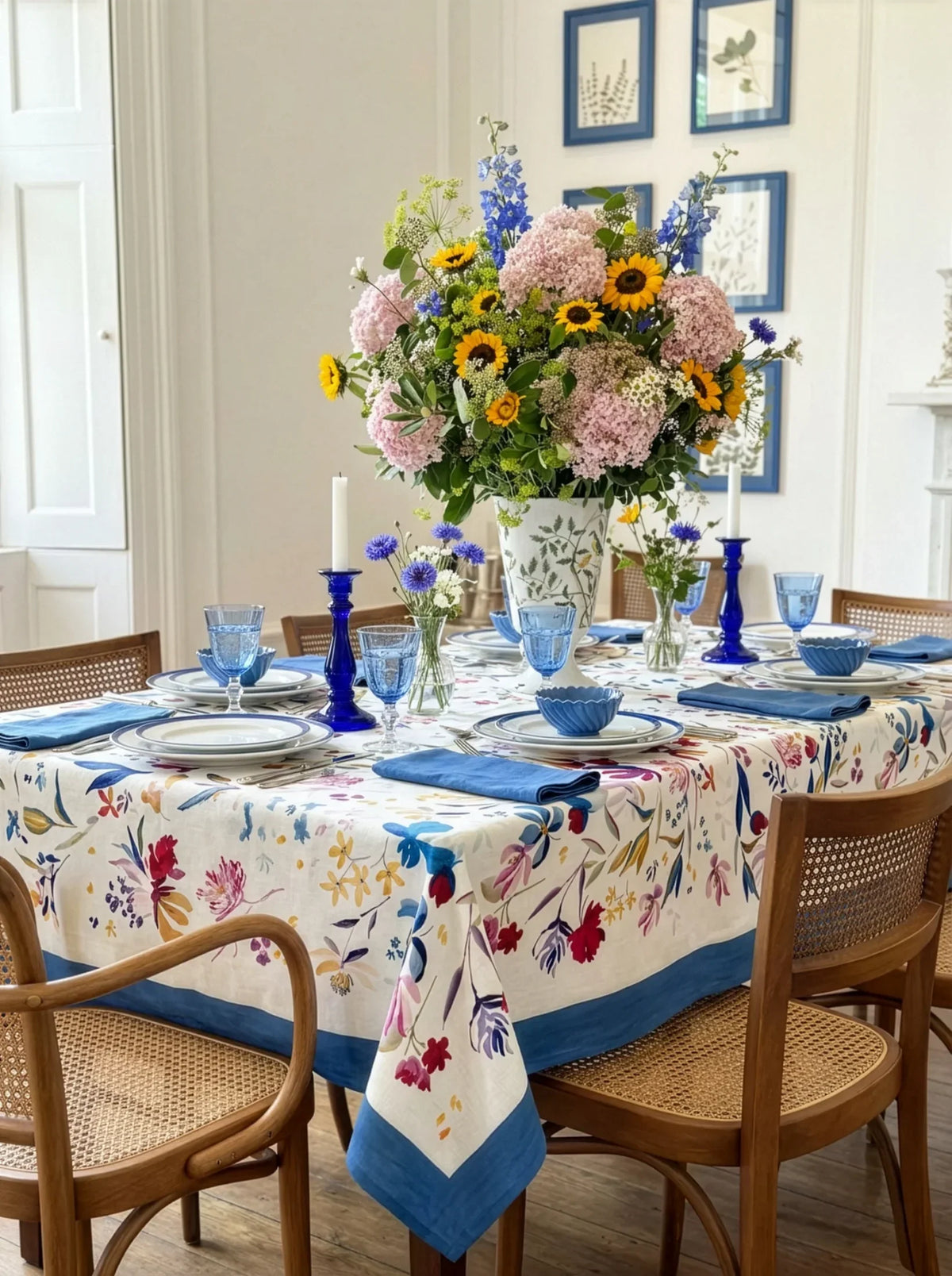 Napking Tovaglia E/O Runner In Lino Premium Bloom Art