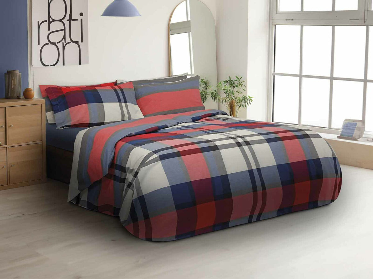 Daunex Parure Copripiumino Tinto In Filo Double Face Bradford