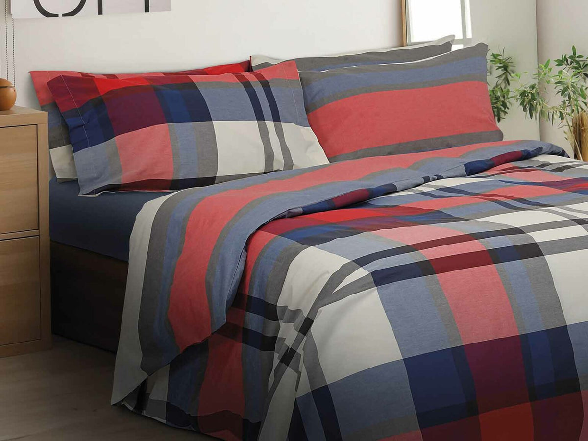 Daunex Parure Copripiumino Tinto In Filo Double Face Bradford