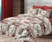 Daunex Parure Copripiumino Double Face In Cotone Stampato Canazei