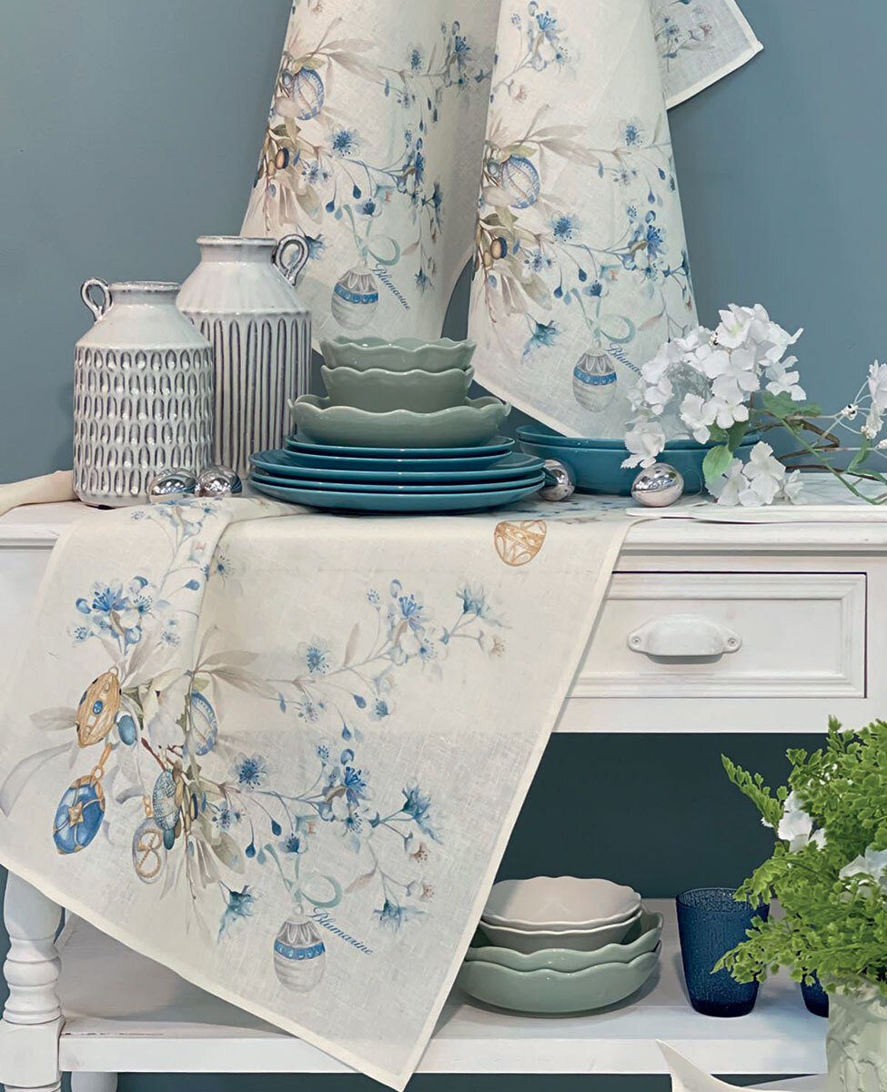 Blumarine Canovaccio In Lino Stampato Pasqua
