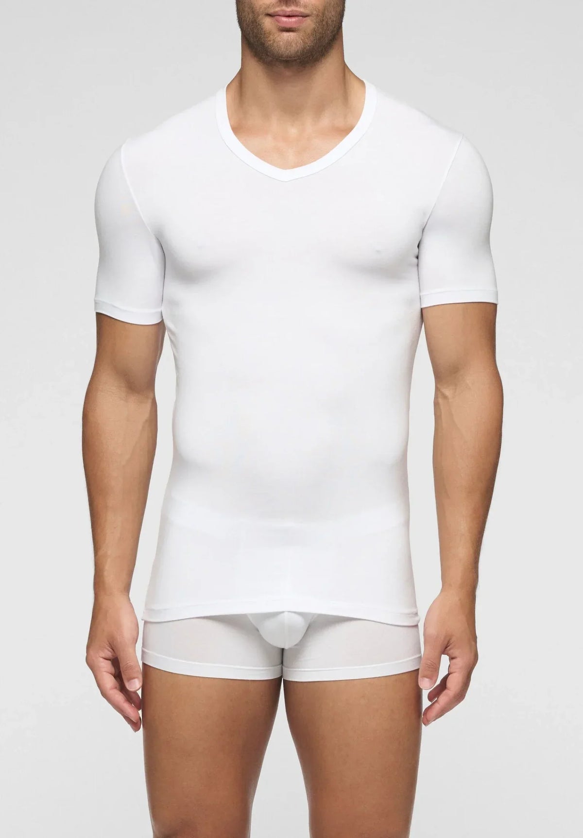 Cagi T Shirt Scollo A V In Modal Elasticizzato 5256