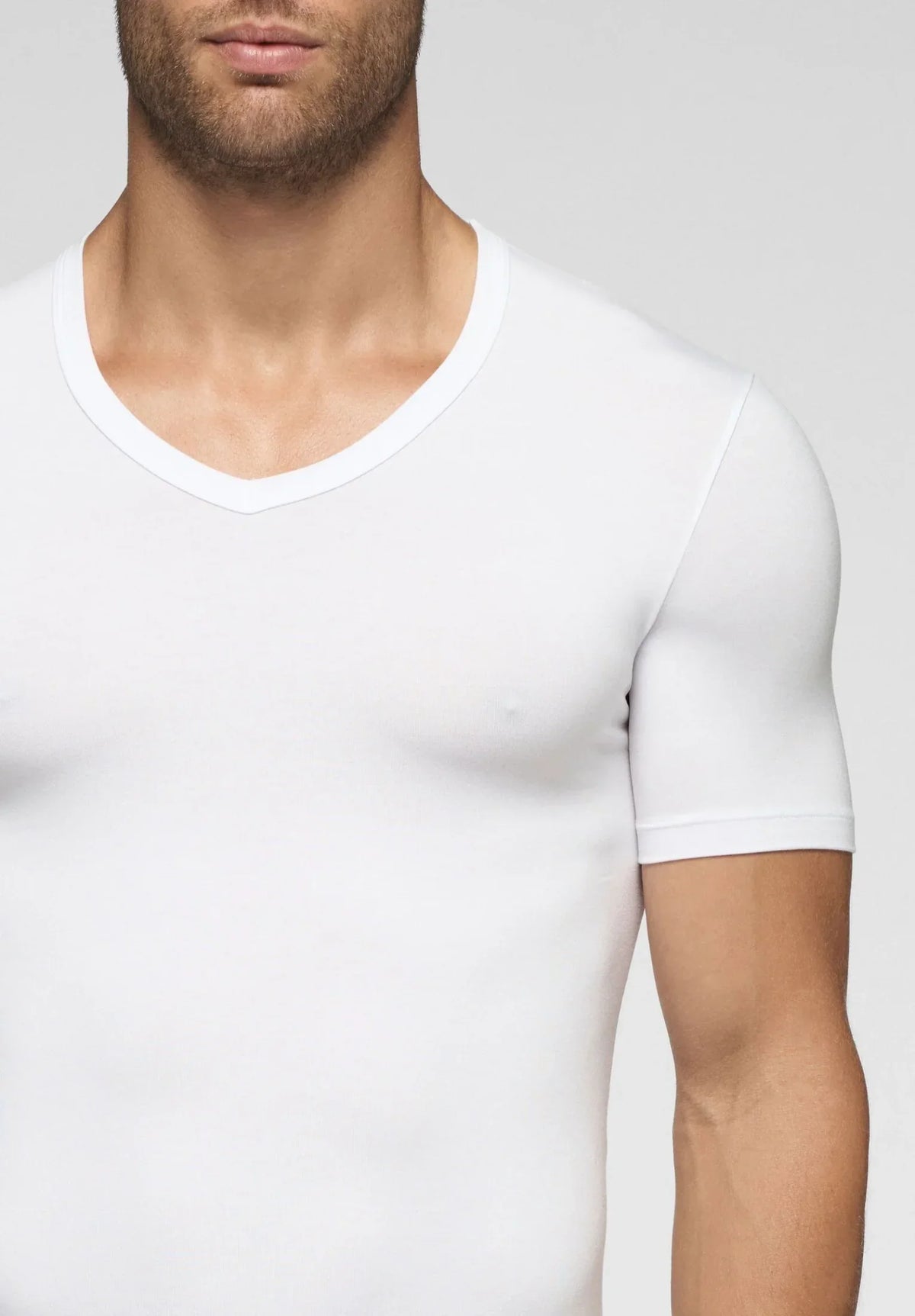Cagi T Shirt Scollo A V In Modal Elasticizzato 5256